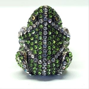 Joan Boyce Pave Crystal Frog Ring